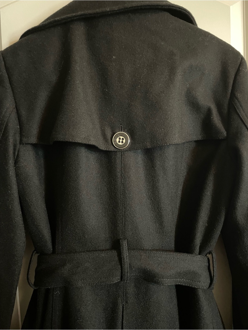 New York & Co Woman’s M Black Double-Breasted Belted Trench Coat - Picture 5 of 10